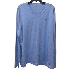 EUC LACOSTE Long Sleeve V-neck Light Blue Top Men’s 4XL